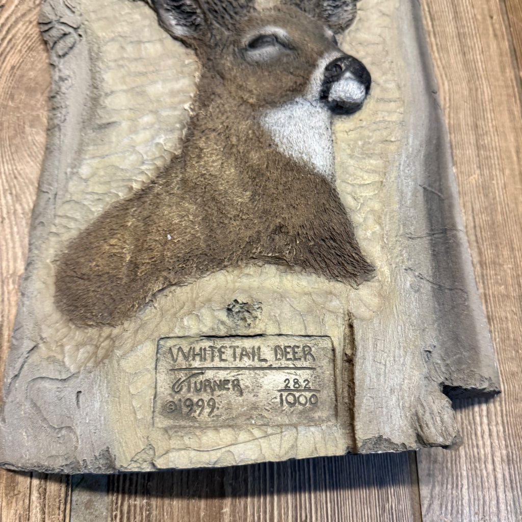George Turner Art Whitetail Deer & Wolf  w/ COA Stag Limited Edition Rare Artwork Plaque