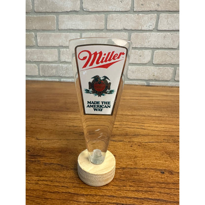 Vintage Miller Beer 2-sided Lucite Tap Handle Made The American Way