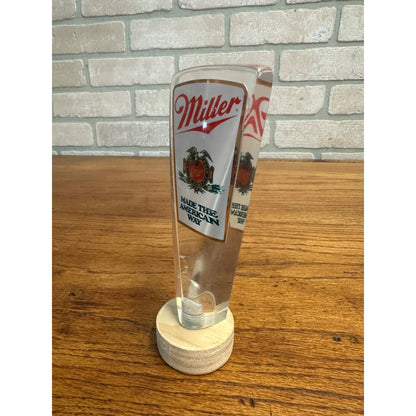 Vintage Miller Beer 2-sided Lucite Tap Handle Made The American Way