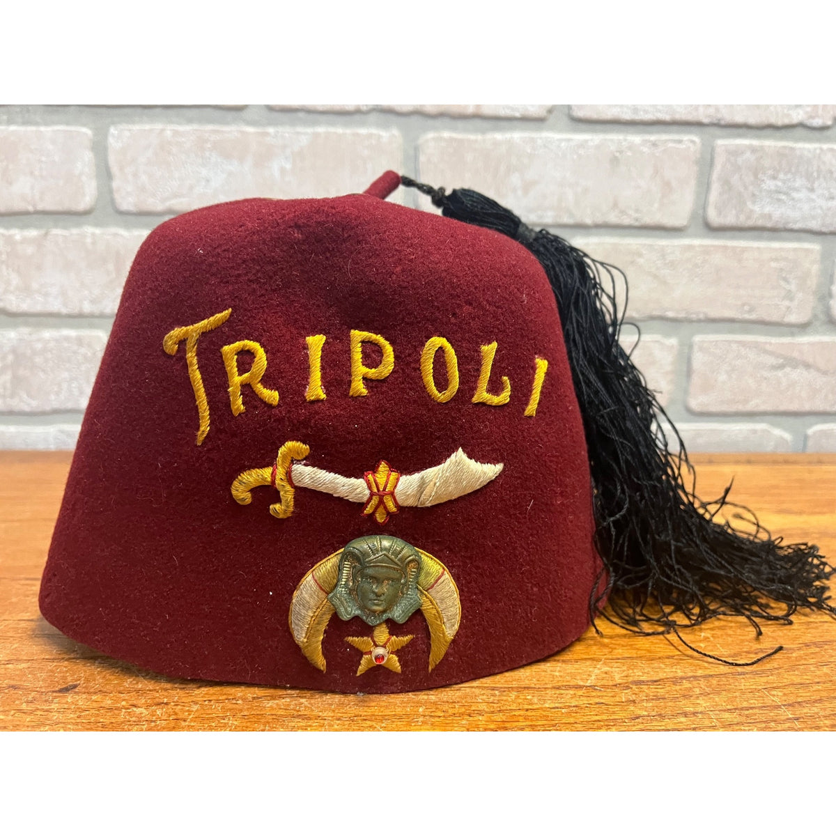 Vintage Fez Tripoli Shriners / Masonic Fraternal Hat Jeweled Milwaukee