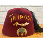 Vintage Fez Tripoli Shriners / Masonic Fraternal Hat Jeweled Milwaukee
