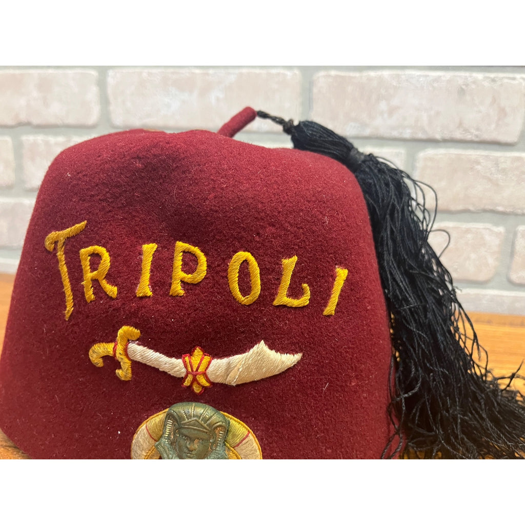 Vintage Fez Tripoli Shriners / Masonic Fraternal Hat Jeweled Milwaukee