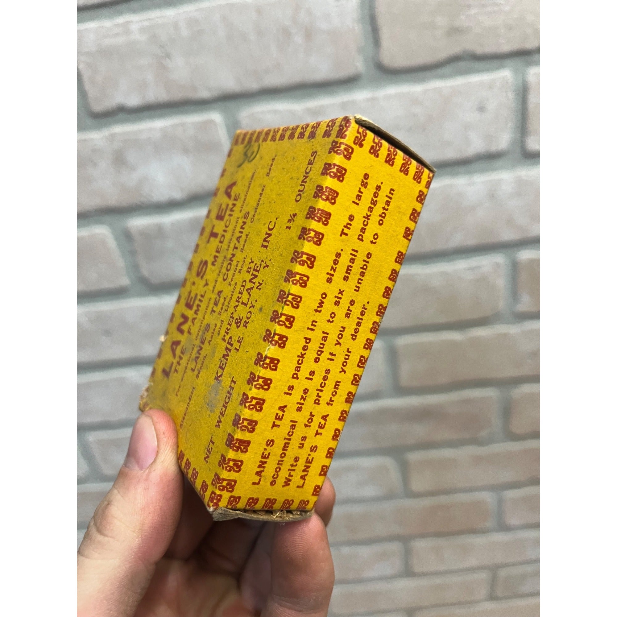 Vintage RARE Lane's Tea Medicine Remedy Pharmacy Box Le Roy NY Kemp Inc