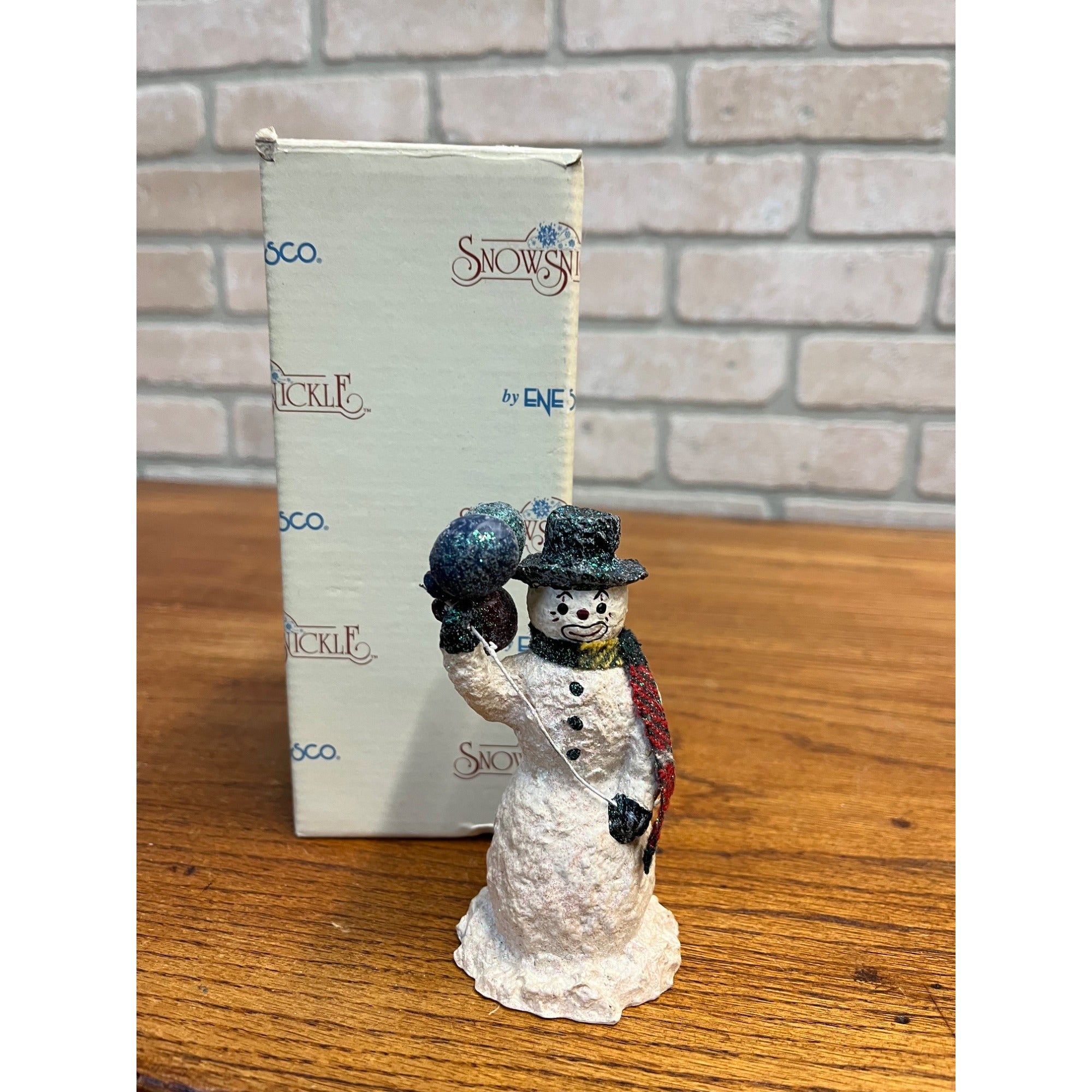 1999 Enesco Linda Baldwin Snowsnickle Garden Snowman Snowclown Christmas Figure