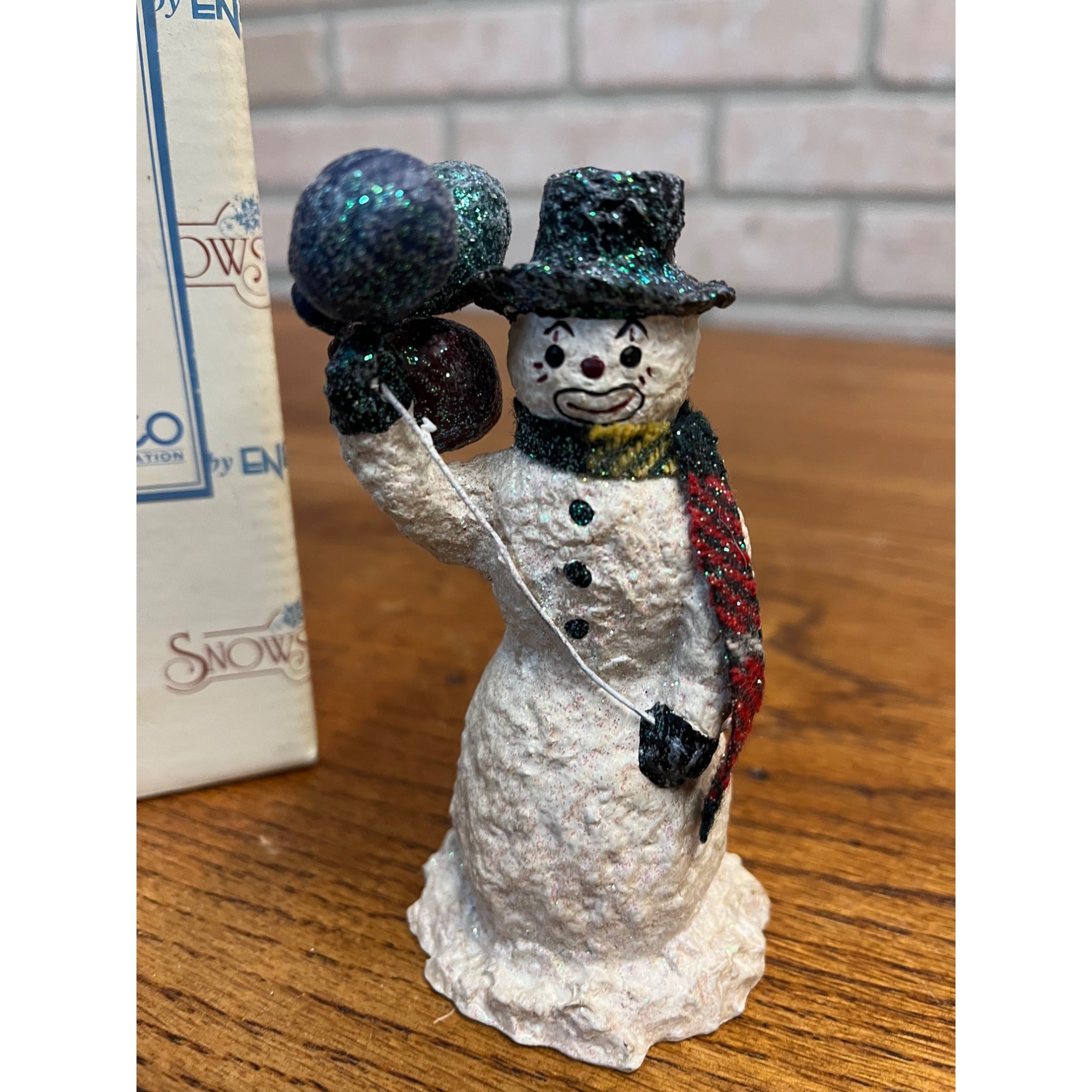 1999 Enesco Linda Baldwin Snowsnickle Garden Snowman Snowclown Christmas Figure