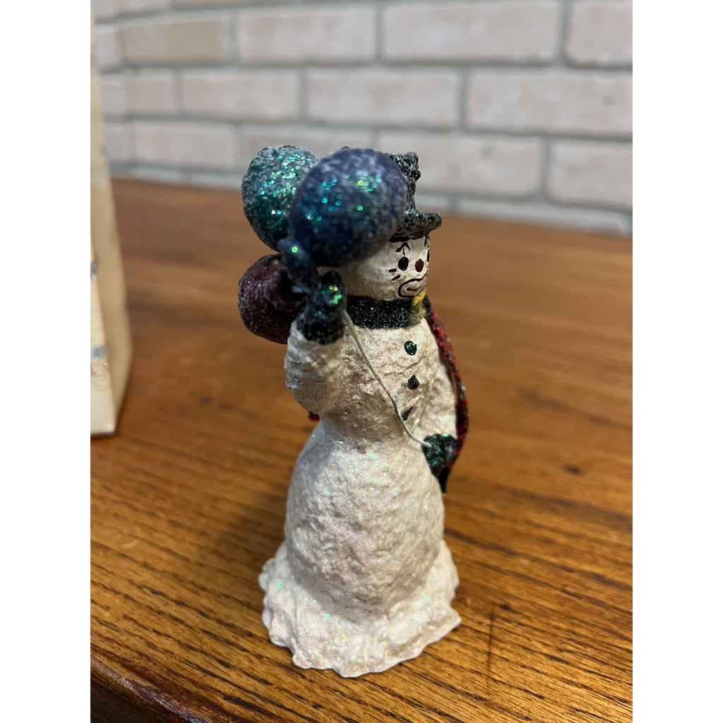 1999 Enesco Linda Baldwin Snowsnickle Garden Snowman Snowclown Christmas Figure