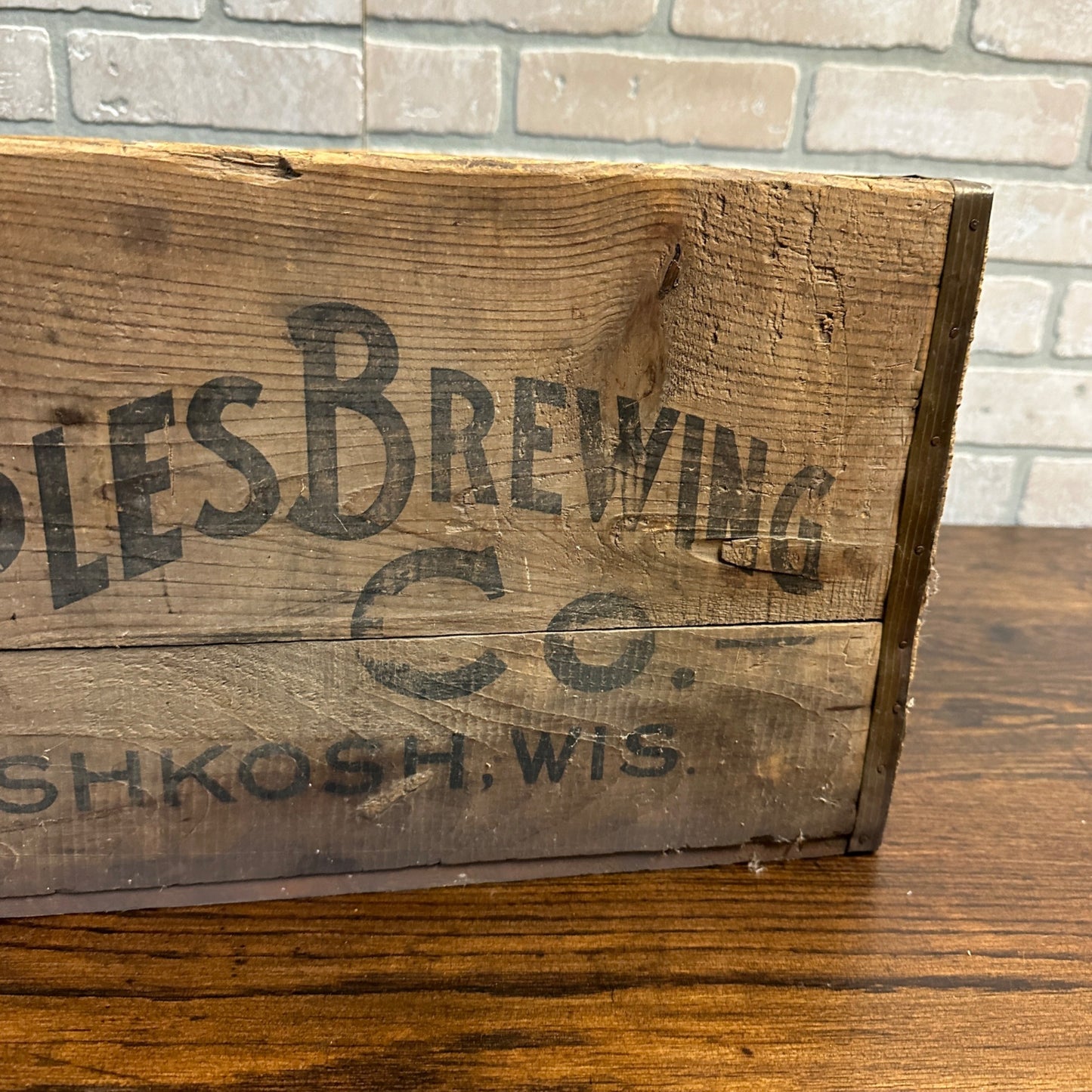 Peoples Brewing Co Wooden Beer Bottle Crate Box Oshkosh Wisconsin