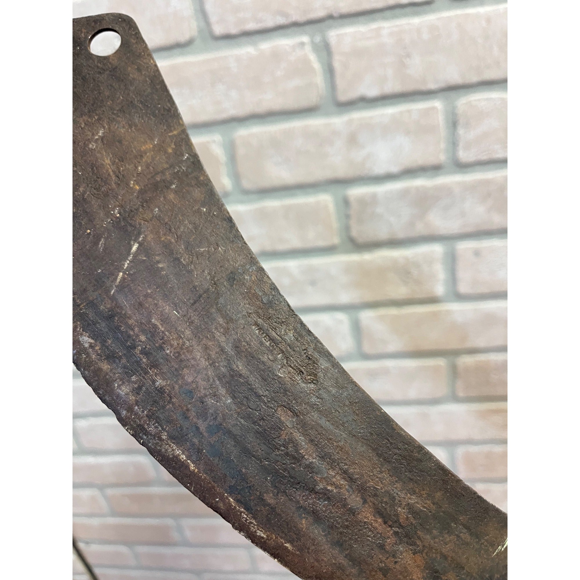 Antique Early Primitive Watertown Wis. Butcher or Harvest Tobacco Knife Cabin Decor.