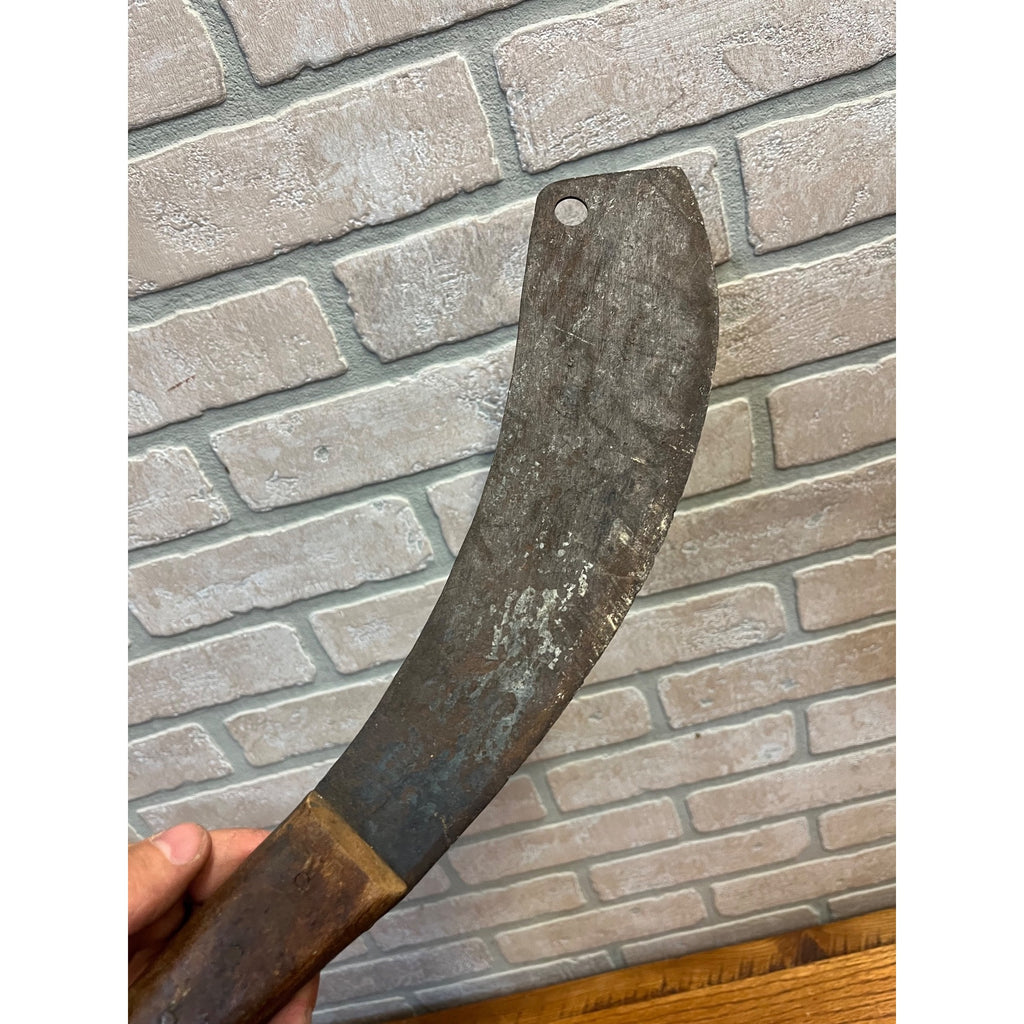 Antique Early Primitive Watertown Wis. Butcher or Harvest Tobacco Knife Cabin Decor.