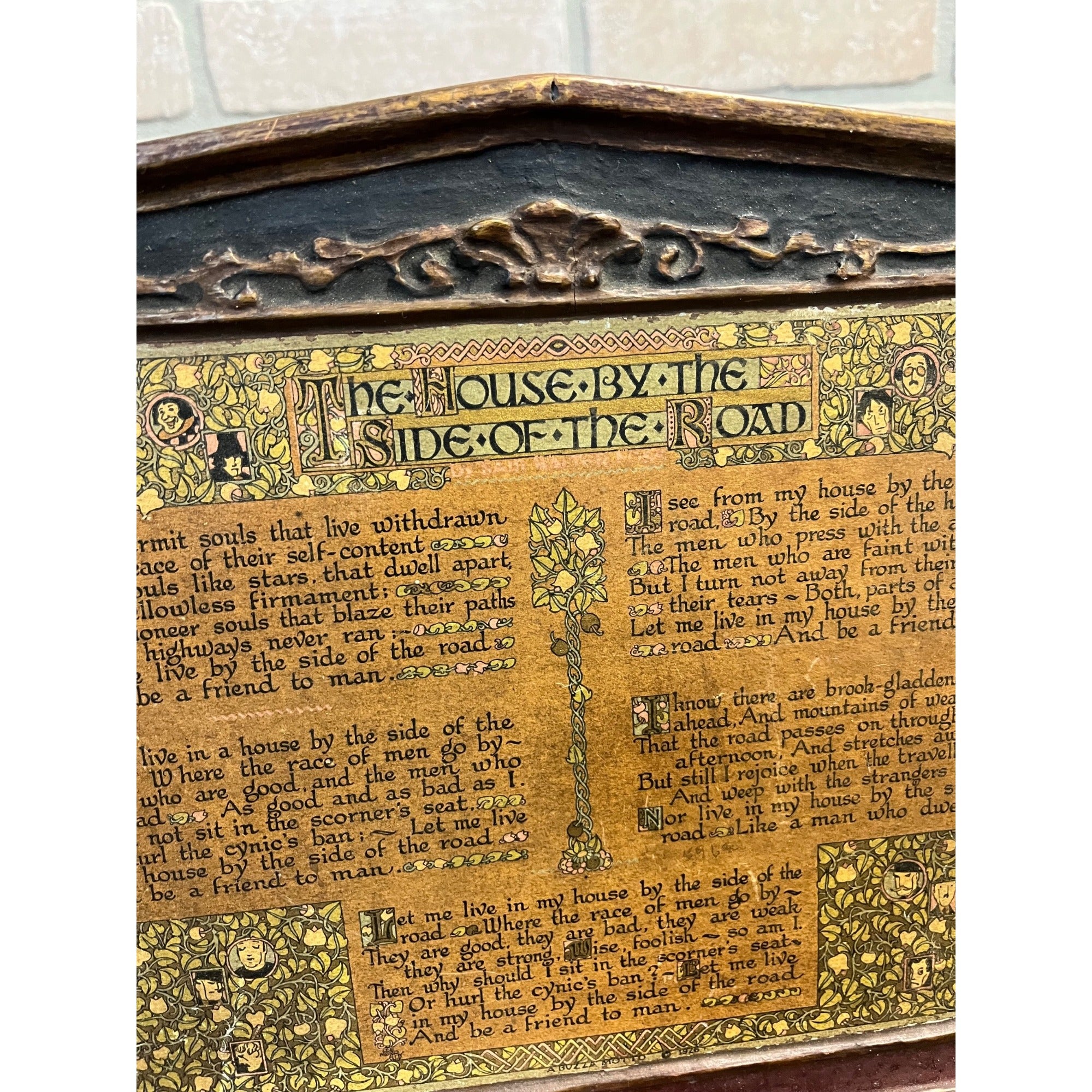 Vintage Buzza Regal Motto Plaque The House by the Side of the Road Arts & Crafts