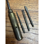 Vintage German D.R.G.M. Brass Screwdriver w/ Hidden Handle Bits Multi-Tool