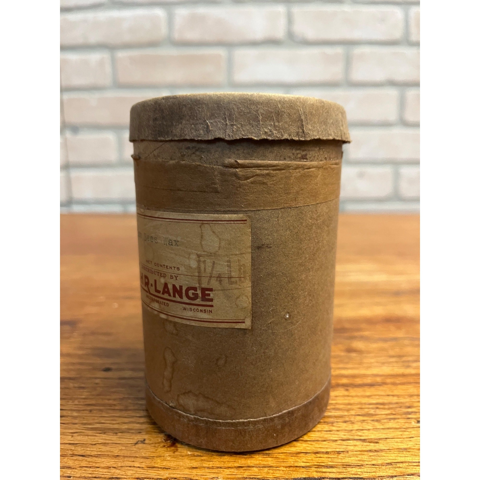 Vintage Yahr Lange Druggist Label Canister Milwaukee Wis Bees Wax