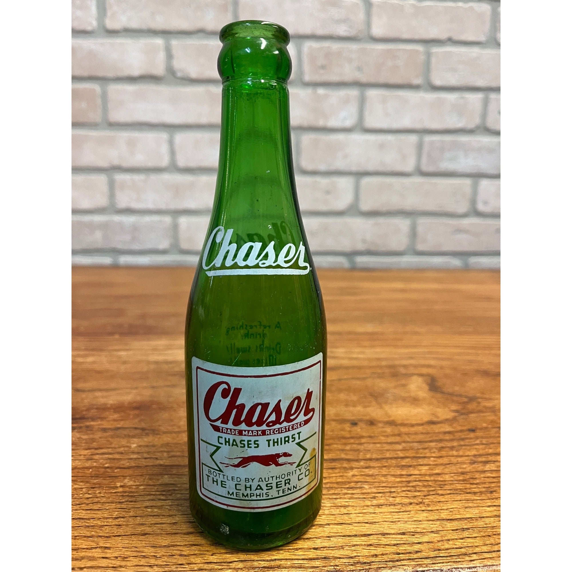 Vintage Chaser Soda Bottle Memphis, Tennessee ACL Nehring & Sons Fond du Lac, WI