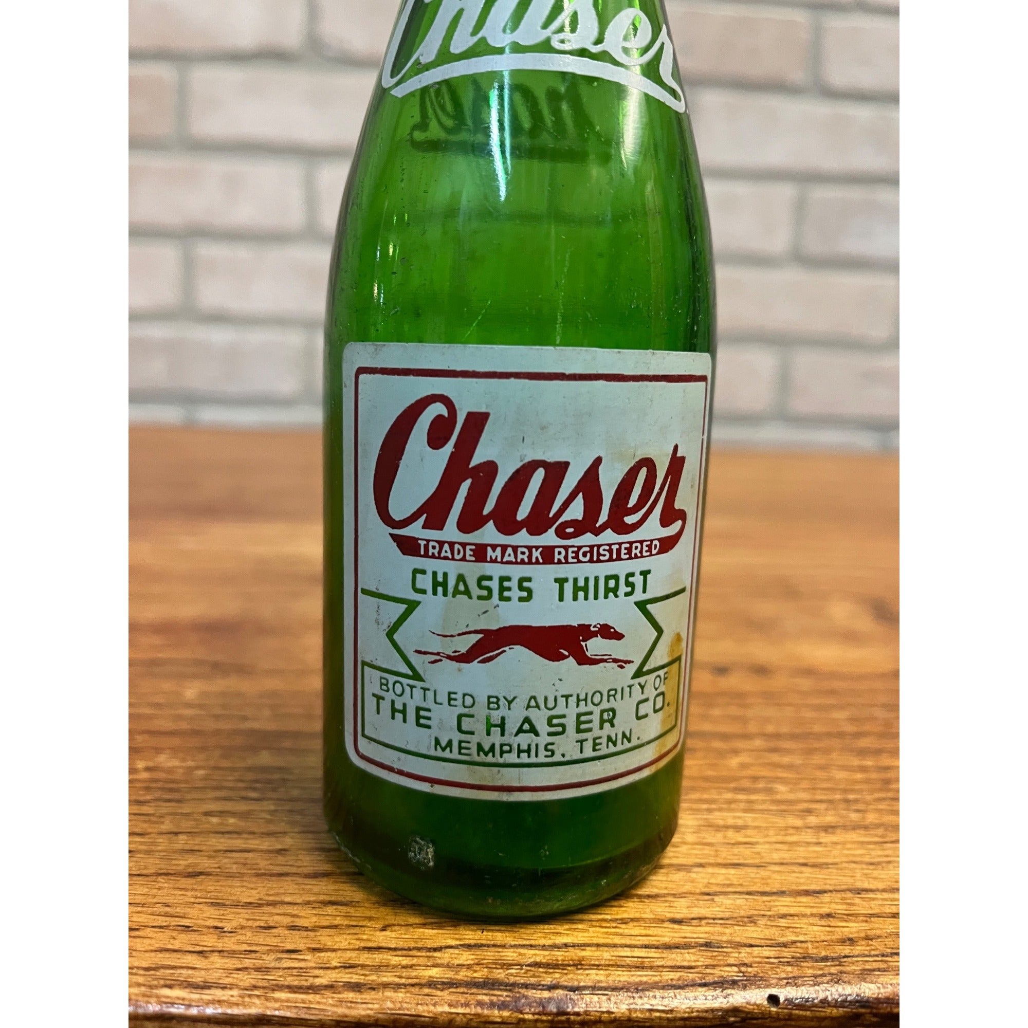 Vintage Chaser Soda Bottle Memphis, Tennessee ACL Nehring & Sons Fond du Lac, WI