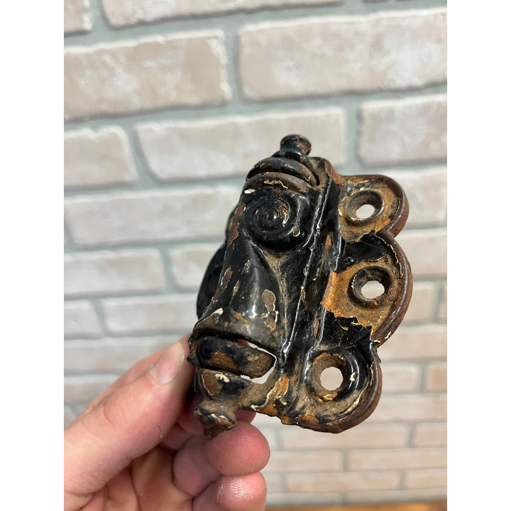Antique Victorian Cast Metal Screen Door Spring Loaded Hinge Butterfly 3"x3"