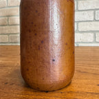 Primitive Stoneware Bottle w/ Cork Stopper Brown  Gray 8-1/2" tall
