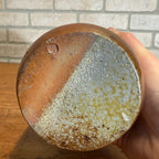 Primitive Stoneware Bottle w/ Cork Stopper Brown  Gray 8-1/2" tall