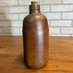 Primitive Stoneware Bottle w/ Cork Stopper Brown  Gray 8-1/2" tall