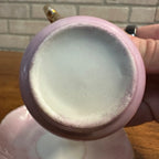Antique Ceramic Rose Pink Victorian Gold Gilt Tea Cup & Saucer Girl