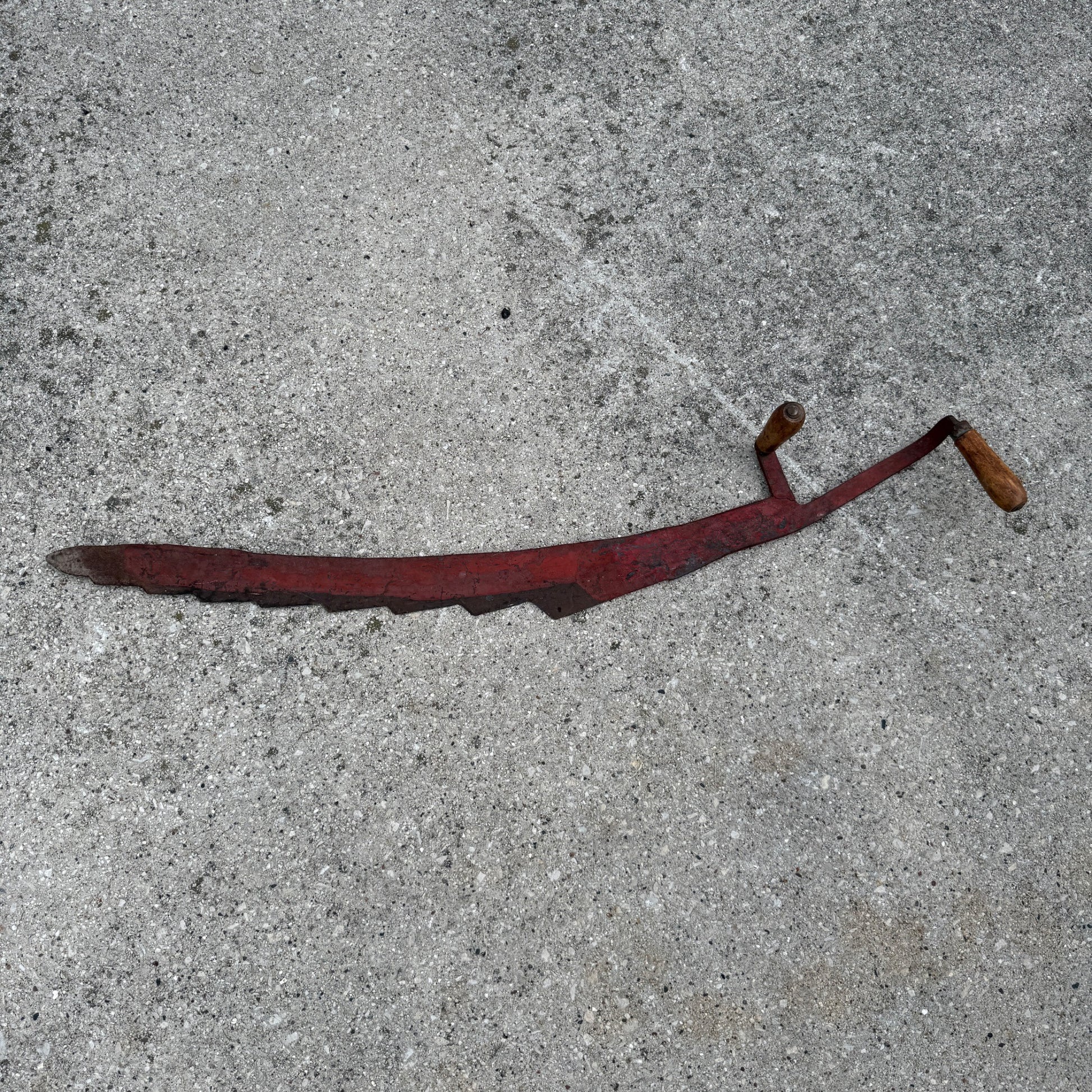 Vintage Red Patina Hay Knife Saw Farm Tool Rustic Decor
