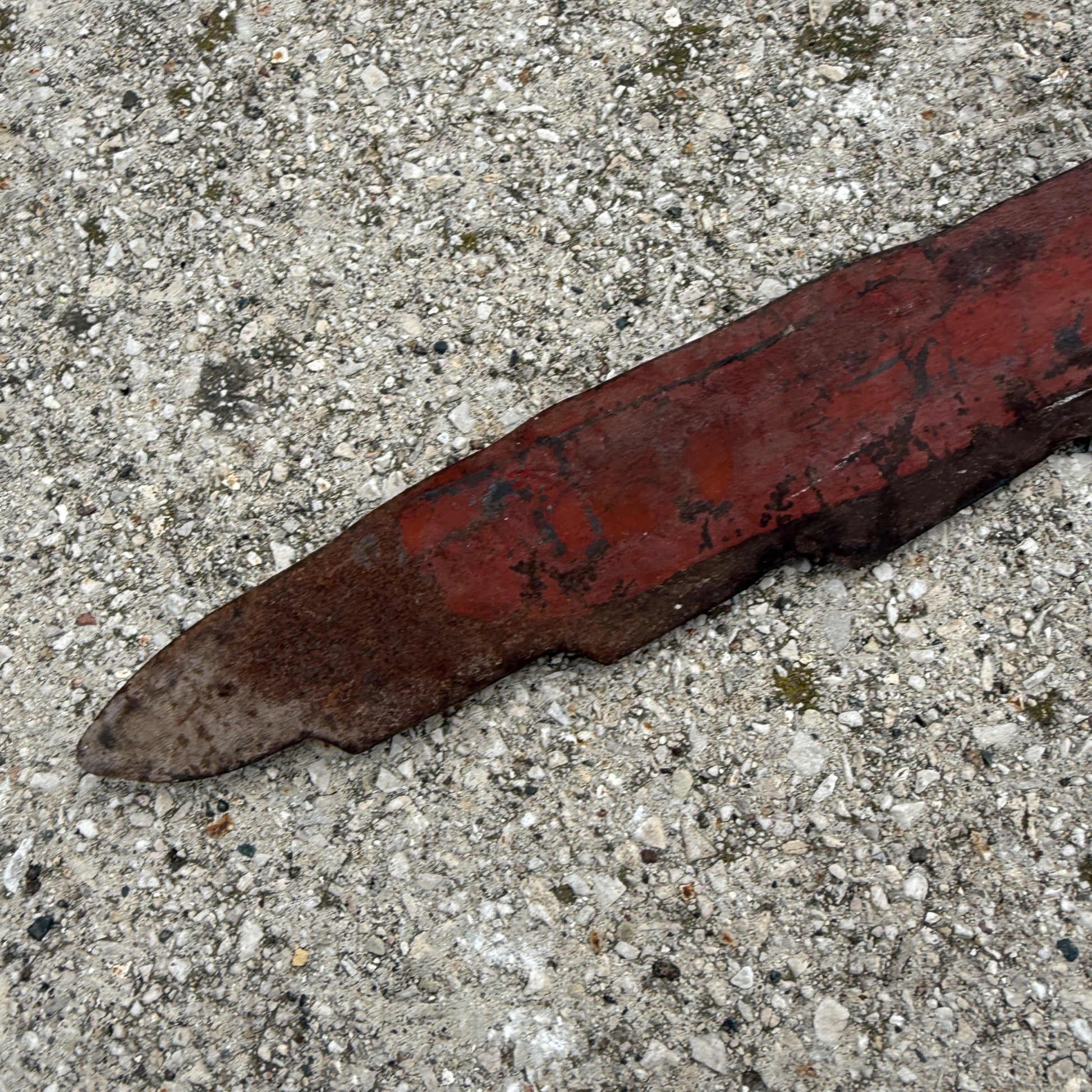 Vintage Red Patina Hay Knife Saw Farm Tool Rustic Decor