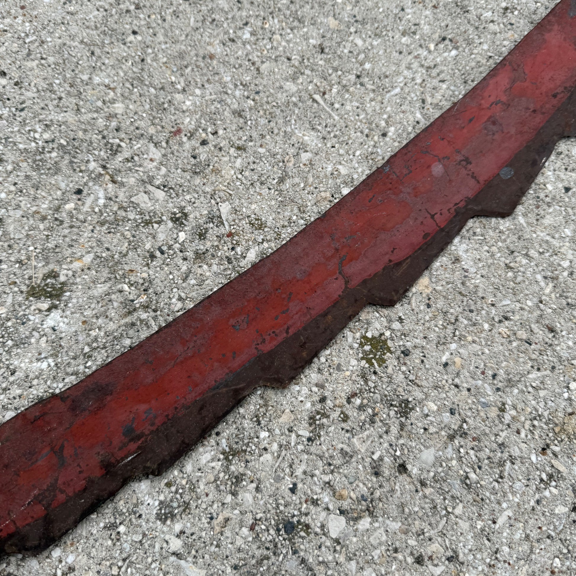 Vintage Red Patina Hay Knife Saw Farm Tool Rustic Decor