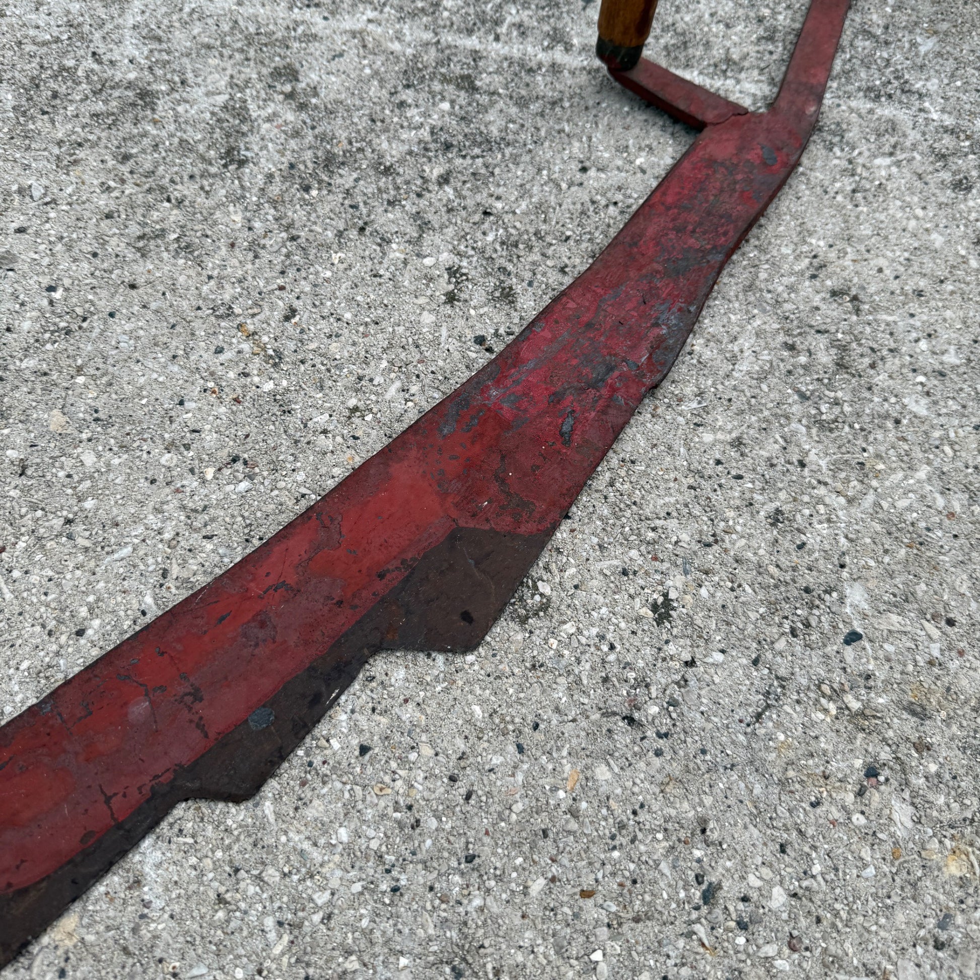 Vintage Red Patina Hay Knife Saw Farm Tool Rustic Decor