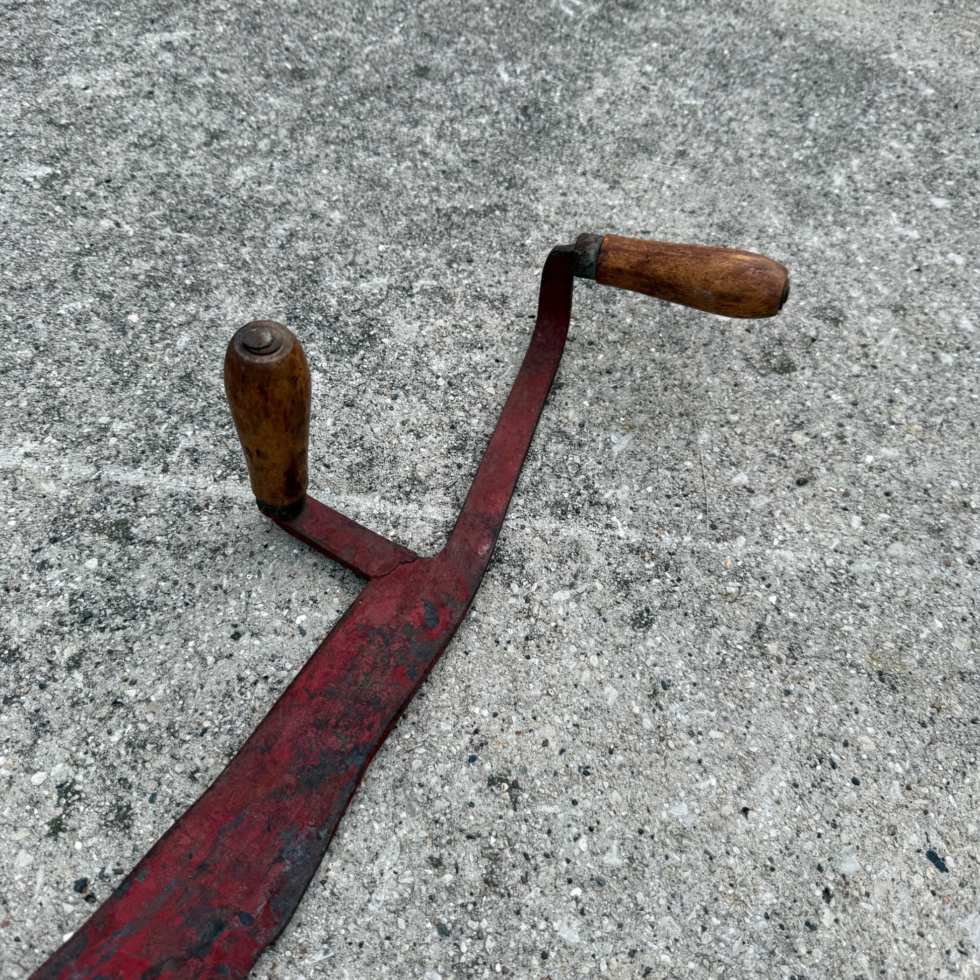Vintage Red Patina Hay Knife Saw Farm Tool Rustic Decor