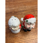 Vintage Santa and Mrs. Claus Kissing Ceramic Salt & Pepper Shaker Set Japan Christmas Tablescaping