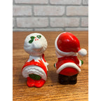 Vintage Santa and Mrs. Claus Kissing Ceramic Salt & Pepper Shaker Set Japan Christmas Tablescaping