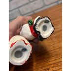 Vintage Santa and Mrs. Claus Kissing Ceramic Salt & Pepper Shaker Set Japan Christmas Tablescaping