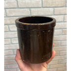 Antique Primitive 10th Small 5" Albany Glaze Stoneware Jar / Beater Jar Crock
