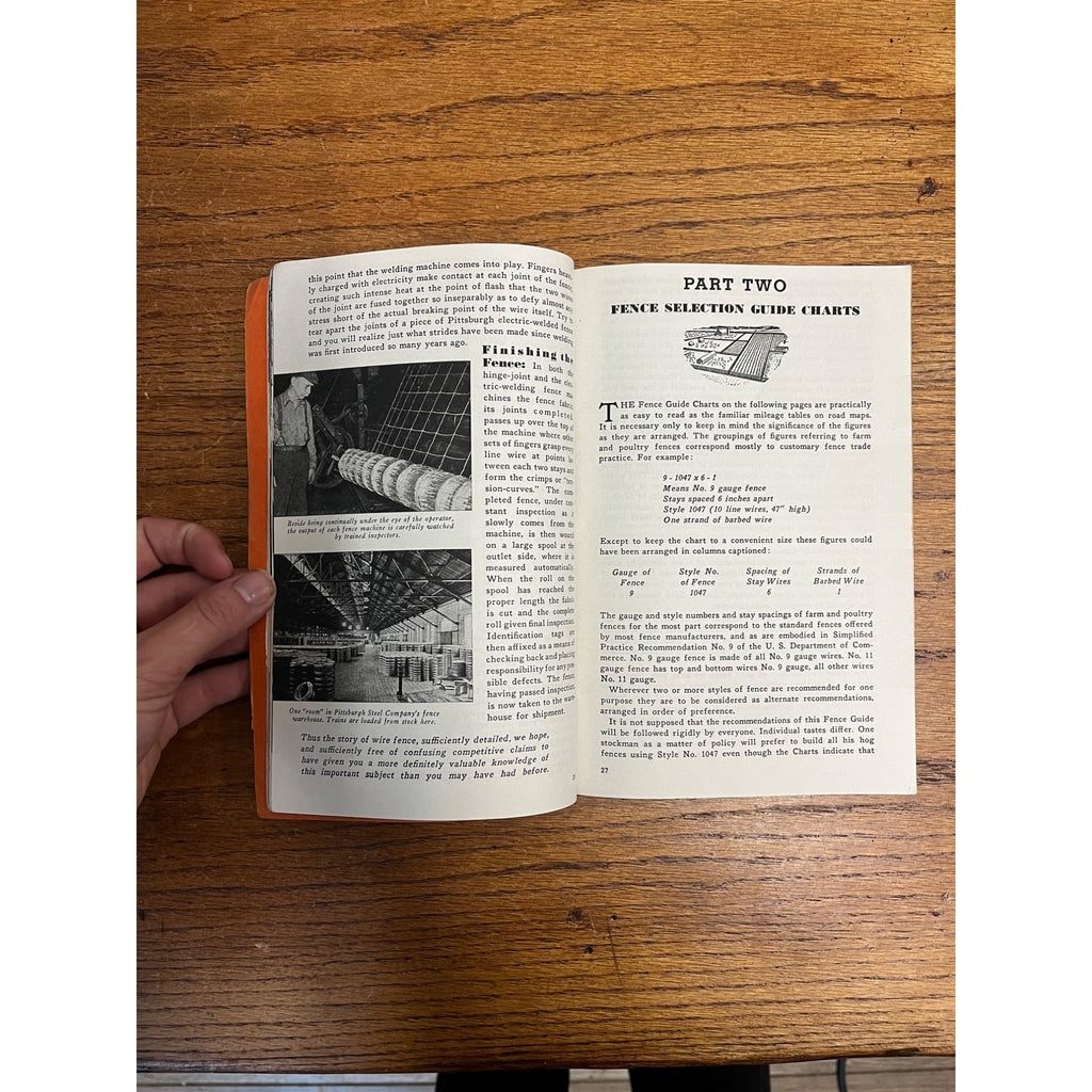 Vintage 1937 Pittsburgh Steel Company Fence Guide