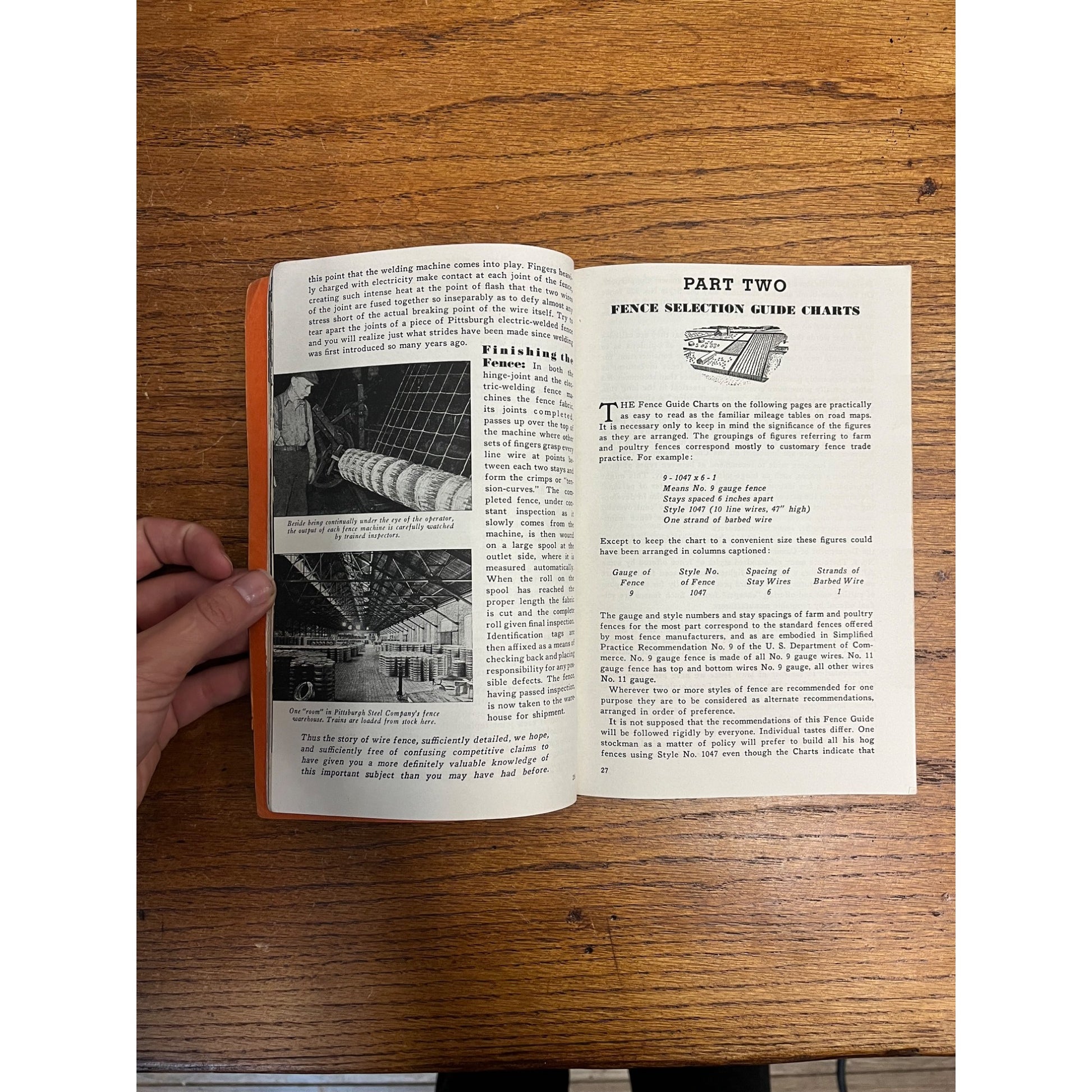 Vintage 1937 Pittsburgh Steel Company Fence Guide