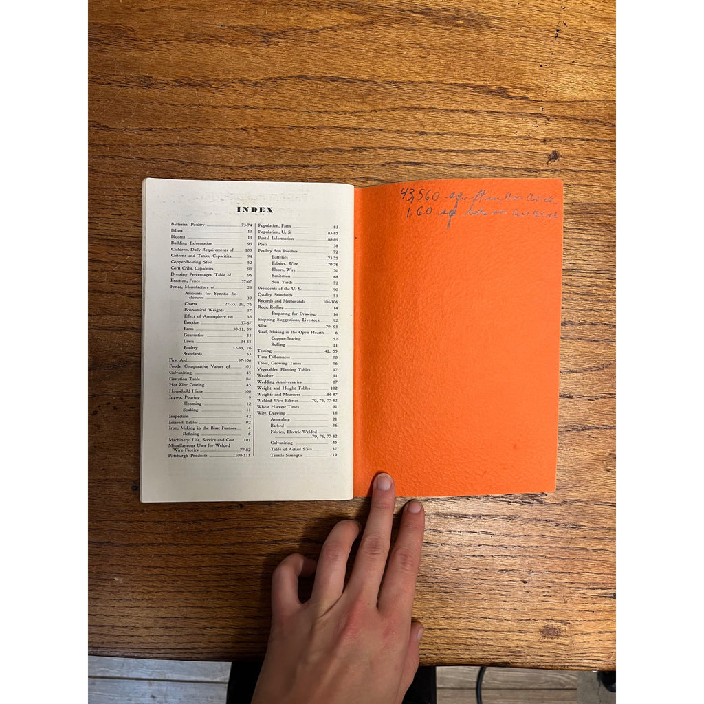 Vintage 1937 Pittsburgh Steel Company Fence Guide