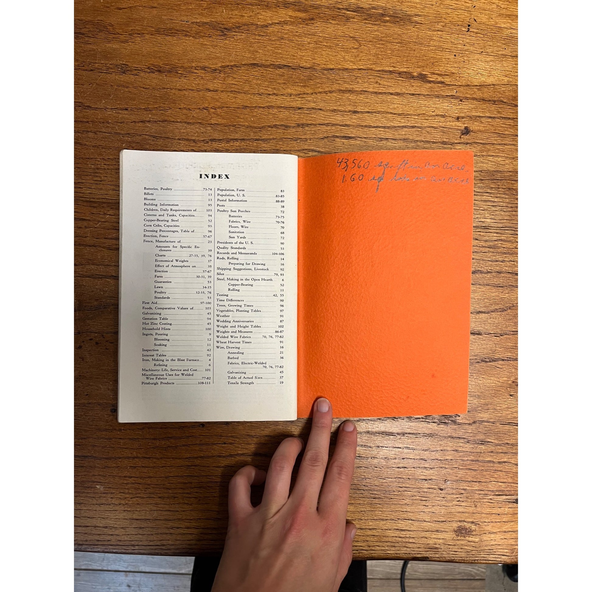 Vintage 1937 Pittsburgh Steel Company Fence Guide