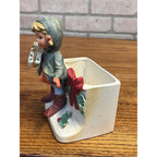Vintage 1950’s MCM Napcoware Christmas Shopper Girl With Gift Planter Vase X8370
