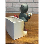Vintage 1950’s MCM Napcoware Christmas Shopper Girl With Gift Planter Vase X8370