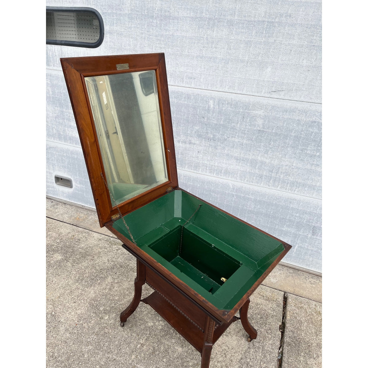 Antique c1890 Ross Table Wash Stand Forest City Furniture Oak Convertible Table Parlor Table