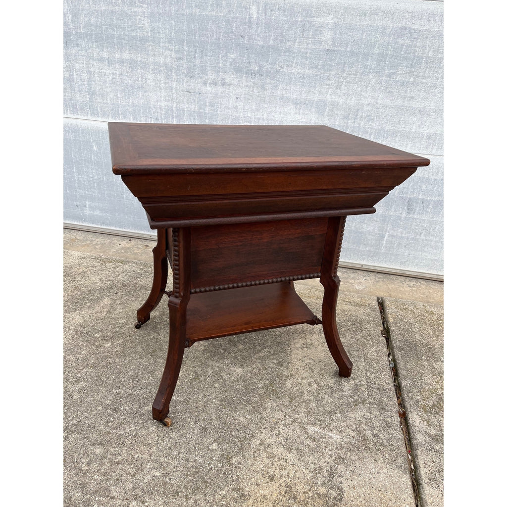 Antique c1890 Ross Table Wash Stand Forest City Furniture Oak Convertible Table Parlor Table