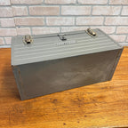 Vintage Sears Craftsman Gray Metal Tool Box Tote Red Tray Great Shape Ribbed