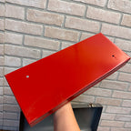 Vintage Sears Craftsman Gray Metal Tool Box Tote Red Tray Great Shape Ribbed
