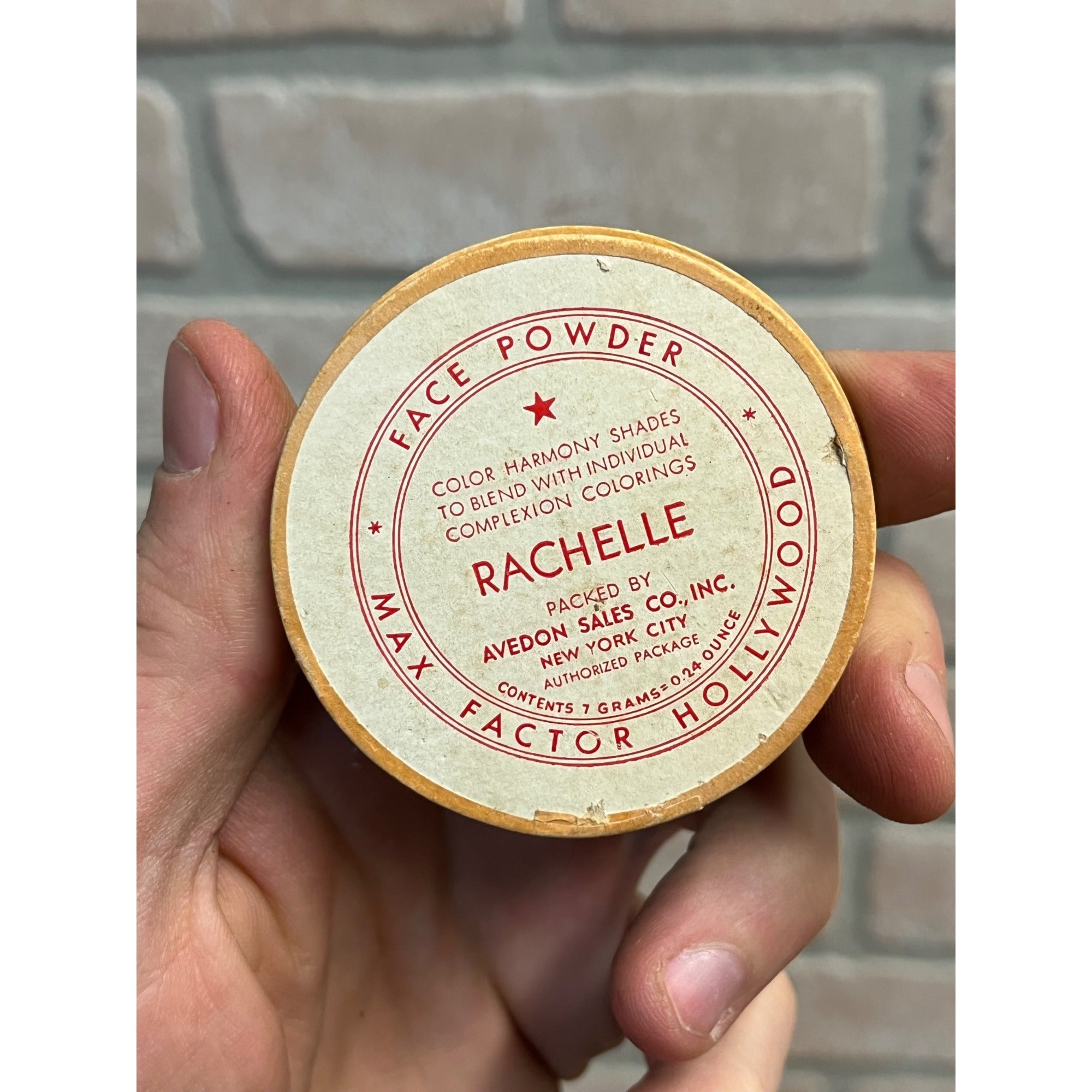 Vintage 1930s Max Factor's Face Powder Cardboard Makeup Compact Hollywood