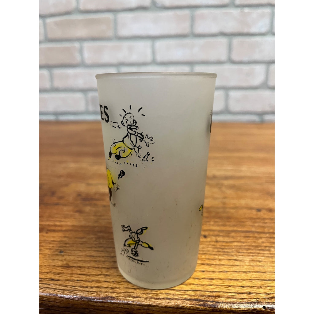 RARE Vintage 1950s Milwaukee Braves Frosted Glass Tumbler Baseball Hazel Atlas