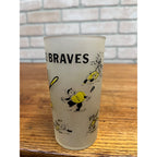 RARE Vintage 1950s Milwaukee Braves Frosted Glass Tumbler Baseball Hazel Atlas