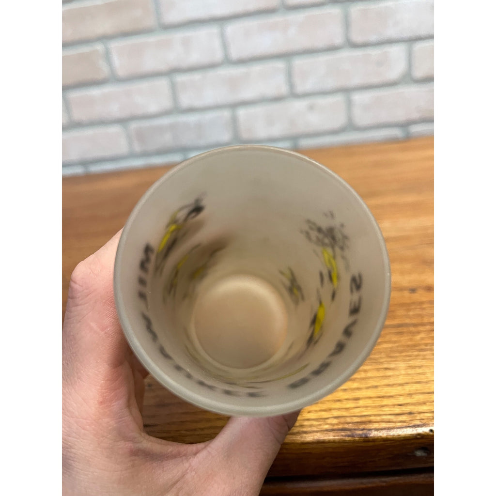 RARE Vintage 1950s Milwaukee Braves Frosted Glass Tumbler Baseball Hazel Atlas