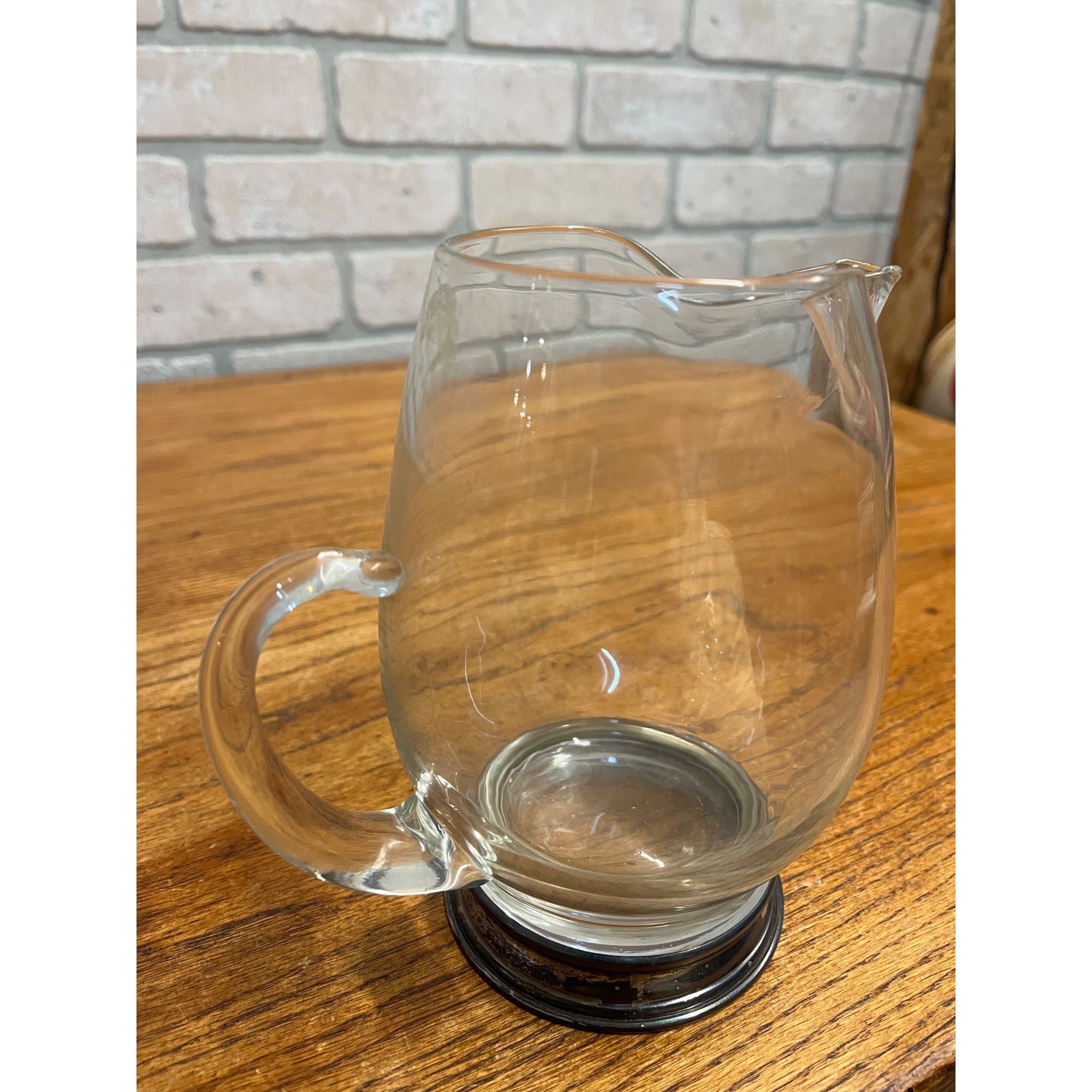 Vintage 1930s Wallace 925 Sterling Silver Base Glass Cocktail Pitcher U-15