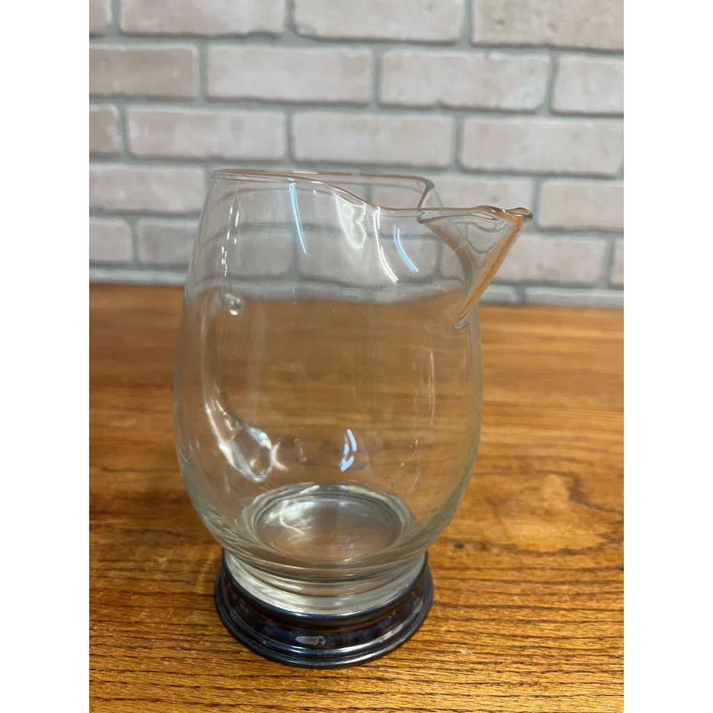 Vintage 1930s Wallace 925 Sterling Silver Base Glass Cocktail Pitcher U-15