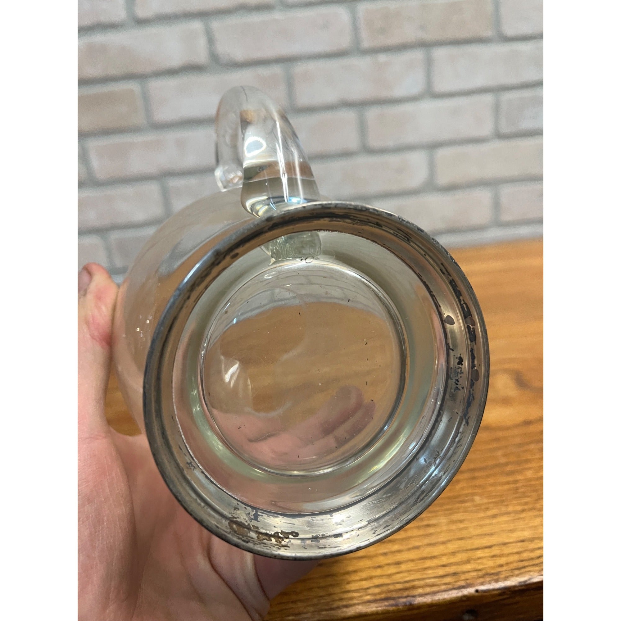 Vintage 1930s Wallace 925 Sterling Silver Base Glass Cocktail Pitcher U-15