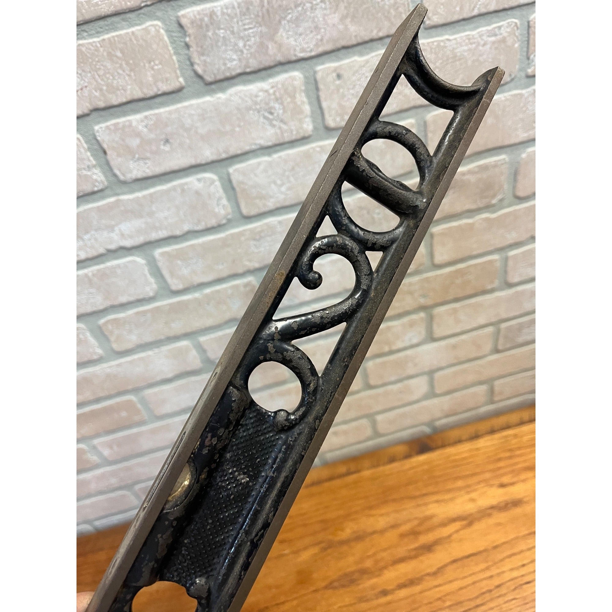 Vintage 24" L. S. Starrett Ornate Cast Iron Level Carpenter's Tool - As-Is